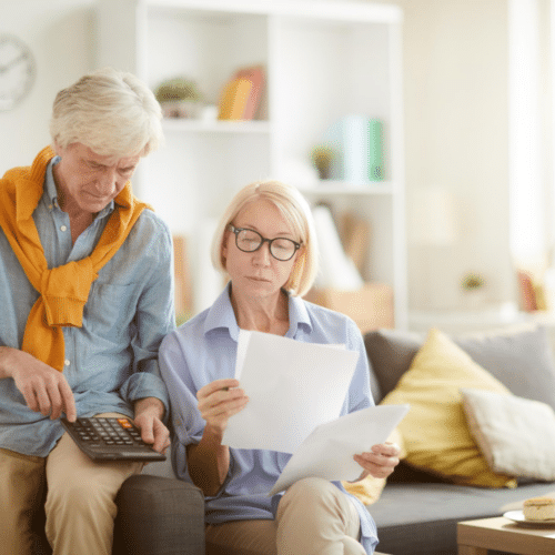 Spouses going through documents