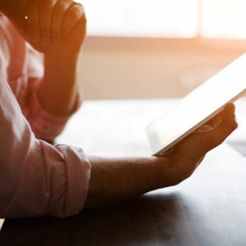 Tax attorney on a tablet