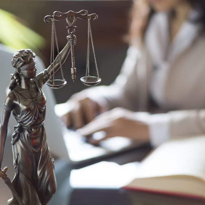 Attorney in the background
