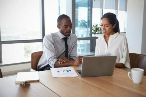Tax attorney helping a client